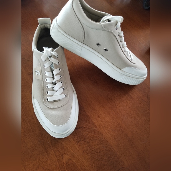 Christian Louboutin Shoes - Christian Louboutin Beige Canvas Low Top Sneakers Auth Cert Sz 39.5